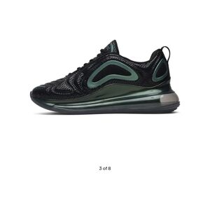 Nike Black and Green Sneakers with Air Max Cushioning